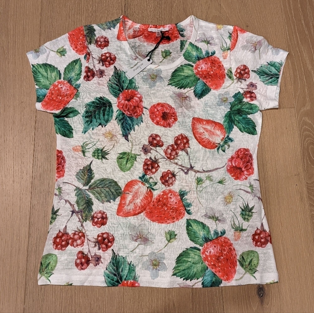 Floral and Fruit Print Shirt